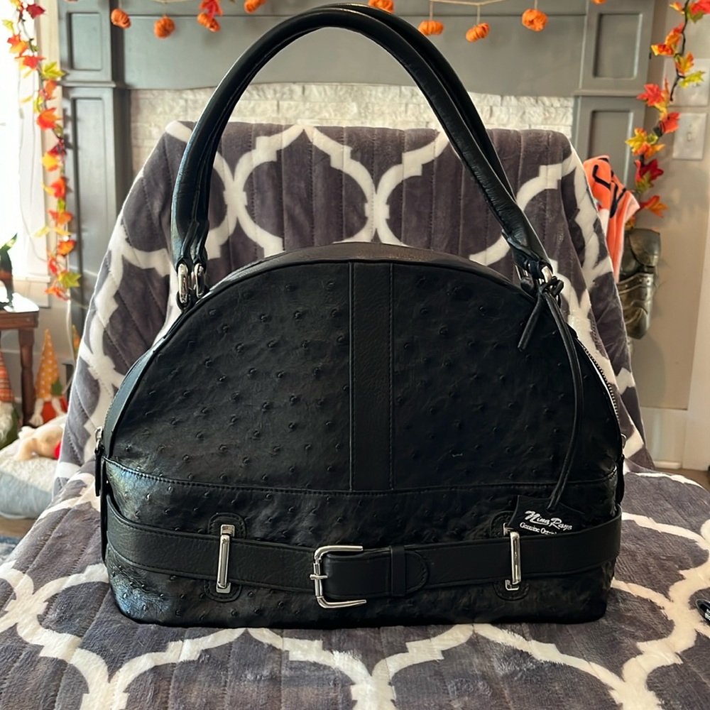 Nina Raye ostrich purse